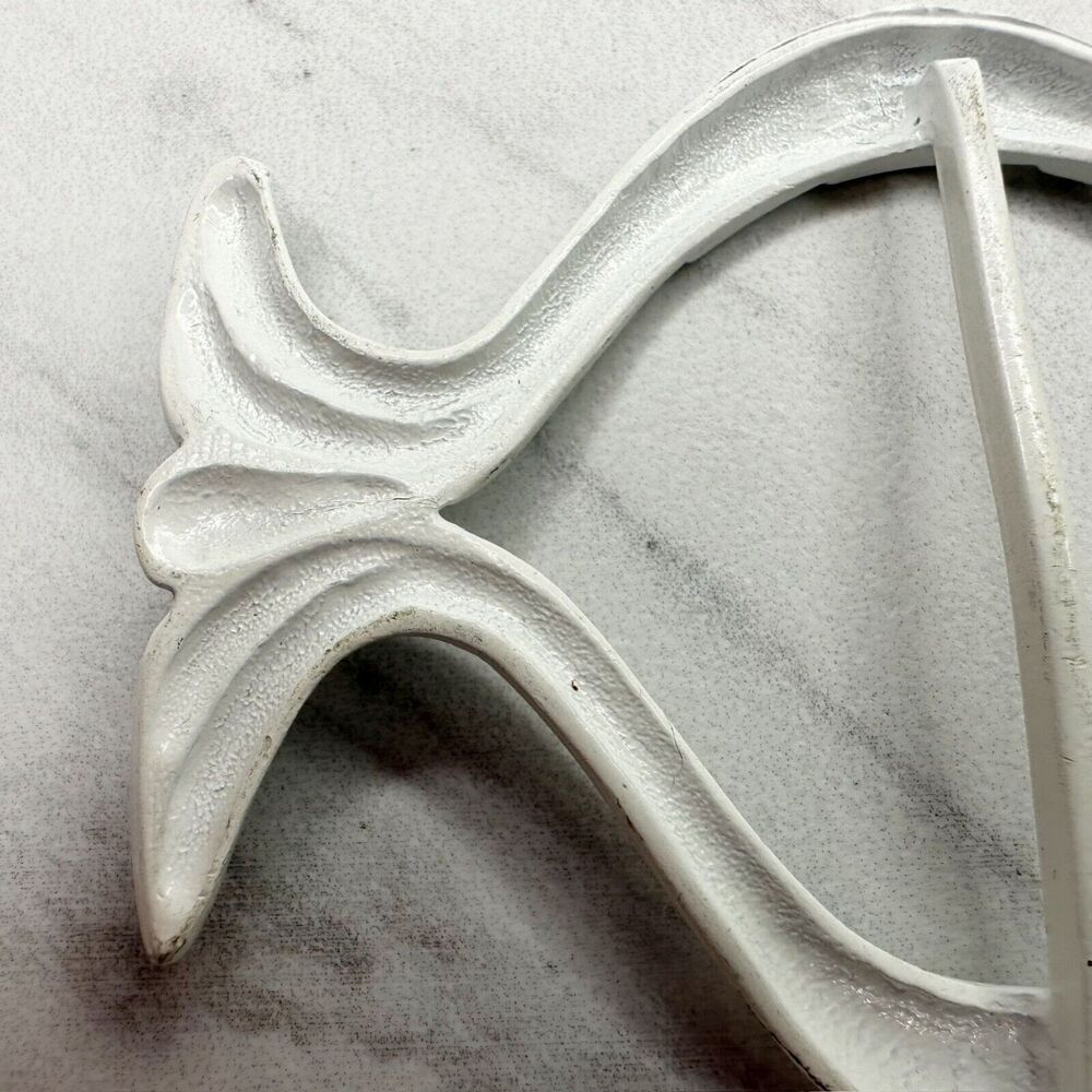 Vintage Metal White Fish Scarf Slide Shirt Tie Bar Belt Buckle - Picture 7 of 10